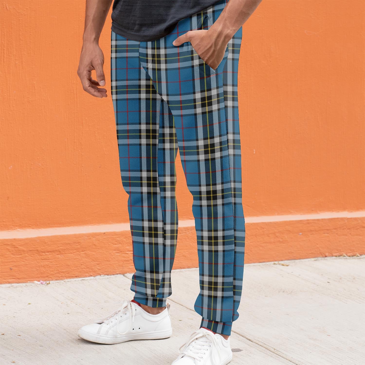 Thomson Dress Blue Tartan Joggers Pants S - Tartan Vibes Clothing