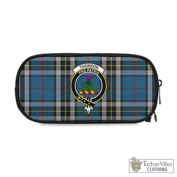 Thomson Dress Blue Tartan Pen and Pencil Case with Family Crest