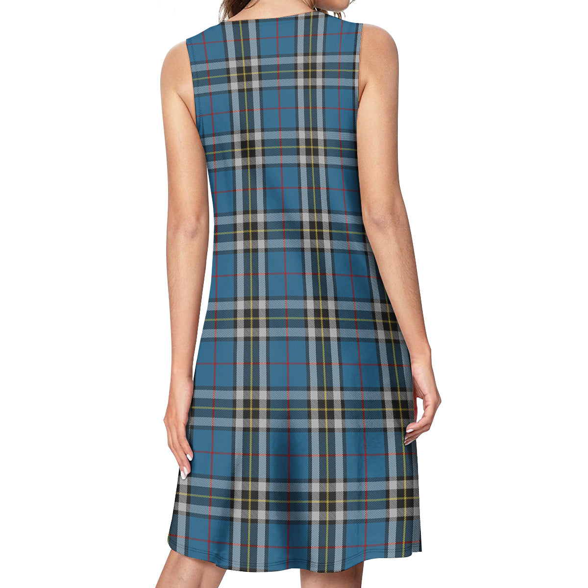 Thomson Dress Blue Tartan Womens Casual Dresses - Tartanvibesclothing