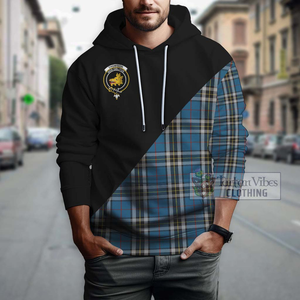 Thomson Dress Blue Tartan Hoodie with Family Crest and Military Logo Style - Tartanvibesclothing Shop