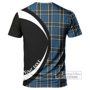 Thomson Dress Blue Tartan T-Shirt with Family Crest Circle Style