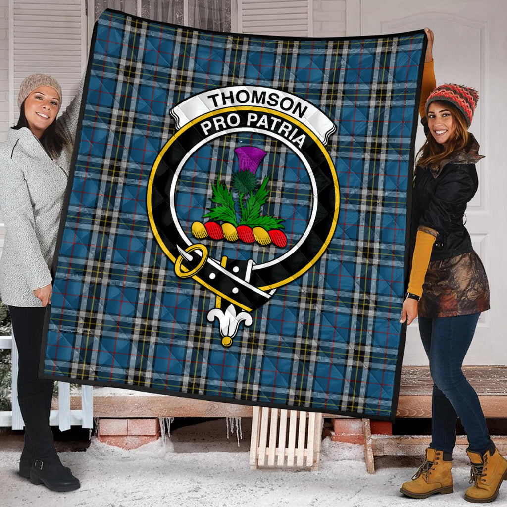 thomson-dress-blue-tartan-quilt-with-family-crest