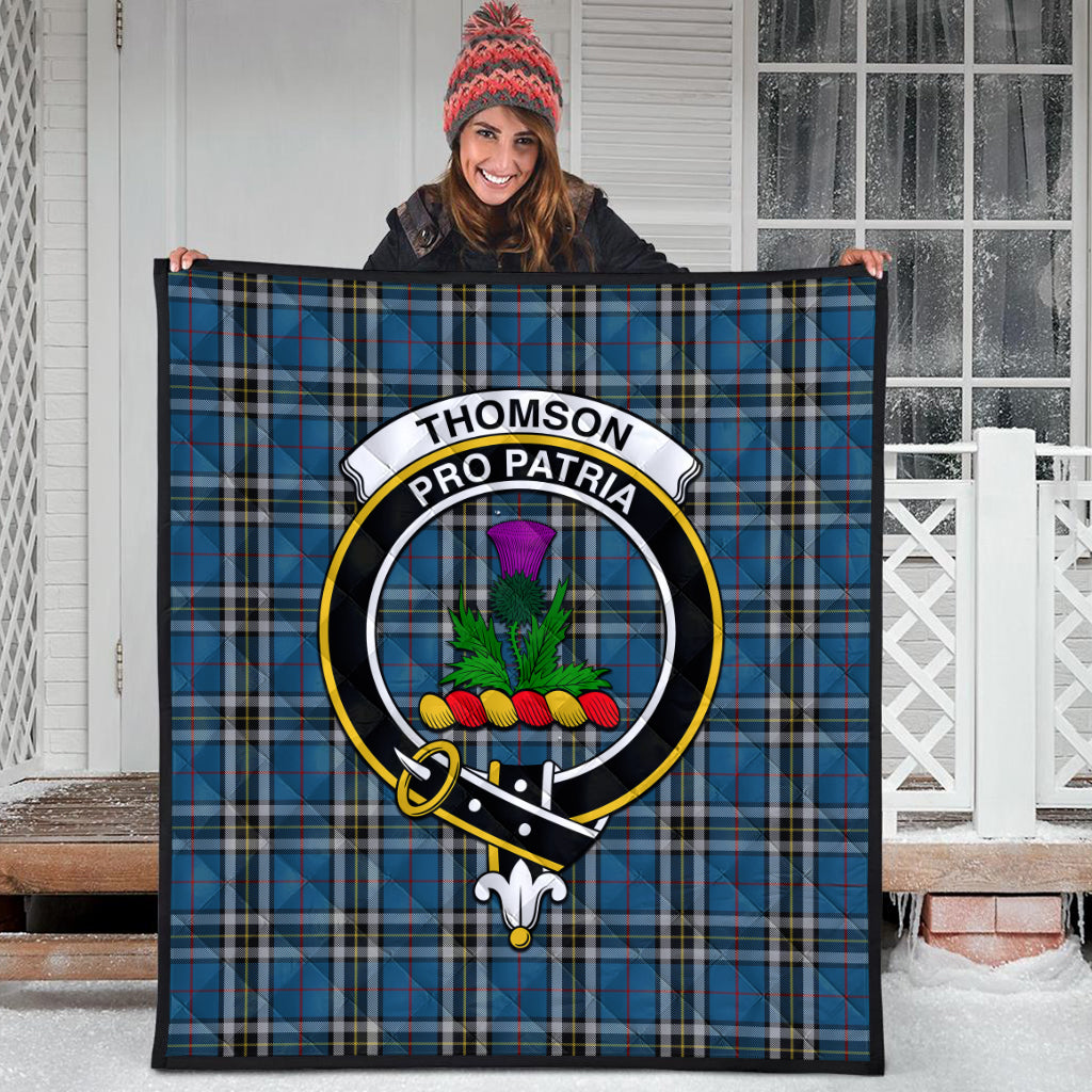 thomson-dress-blue-tartan-quilt-with-family-crest