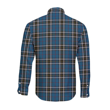 Thomson Dress Blue Tartan Long Sleeve Button Up Shirt with Family Crest