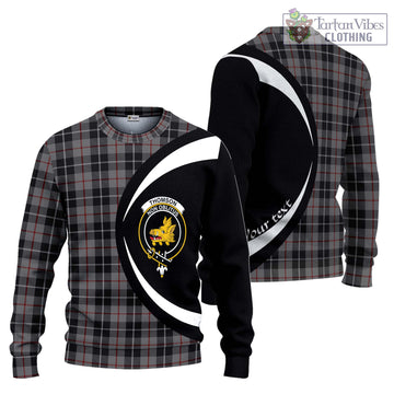 Thomson Grey Tartan Ugly Sweater with Family Crest Circle Style