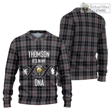 Thomson Grey Tartan Ugly Sweater with Family Crest DNA In Me Style