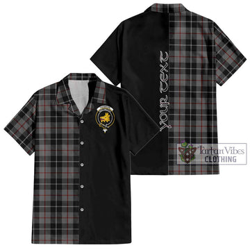 Thomson Grey Tartan Short Sleeve Button Shirt with Family Crest and Half Of Me Style