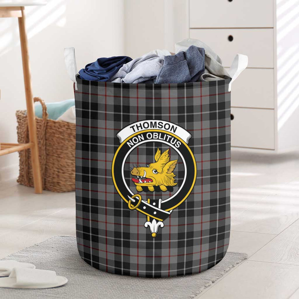 Thomson Grey Tartan Laundry Basket with Family Crest One Size - Tartanvibesclothing Shop