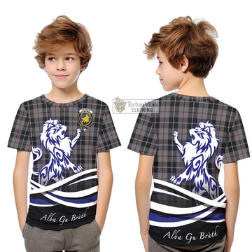 Thomson Grey Tartan Kid T-Shirt with Alba Gu Brath Regal Lion Emblem