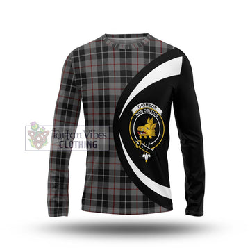 Thomson Grey Tartan Long Sleeve T-Shirt with Family Crest Circle Style