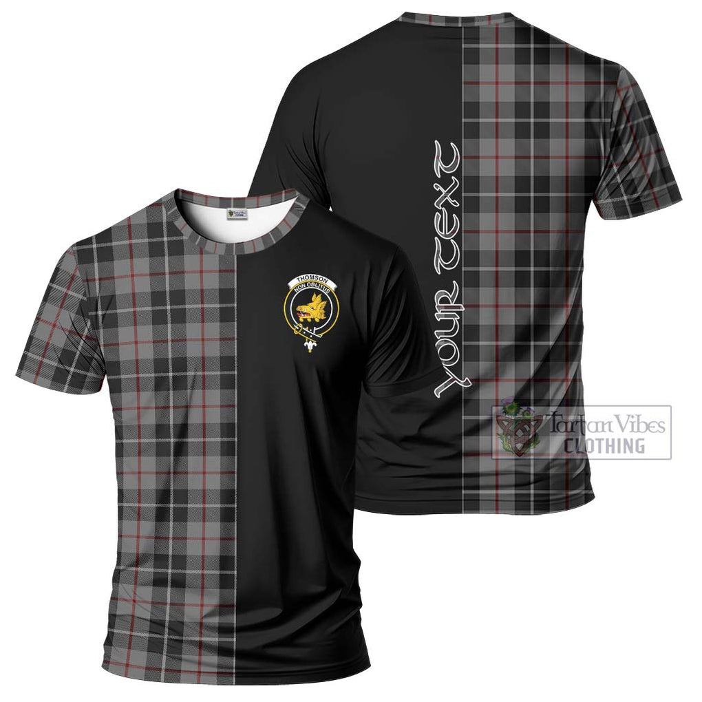 Thomson Grey Tartan T-Shirt with Family Crest and Half Of Me Style Kid's Shirt - Tartanvibesclothing Shop