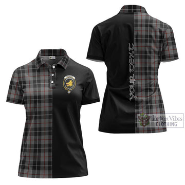 Thomson Grey Tartan Women's Polo Shirt with Family Crest and Half Of Me Style