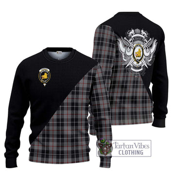 Thomson Grey Tartan Ugly Sweater with Family Crest and Military Logo Style