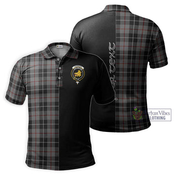 Thomson Grey Tartan Polo Shirt with Family Crest and Half Of Me Style