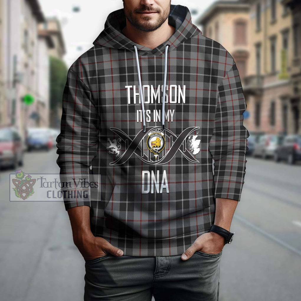 Thomson Grey Tartan Hoodie with Family Crest DNA In Me Style Pullover Hoodie - Tartanvibesclothing Shop