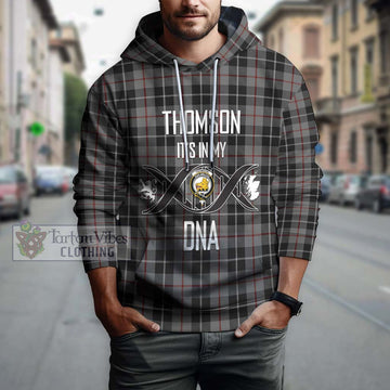 Thomson Grey Tartan Hoodie with Family Crest DNA In Me Style