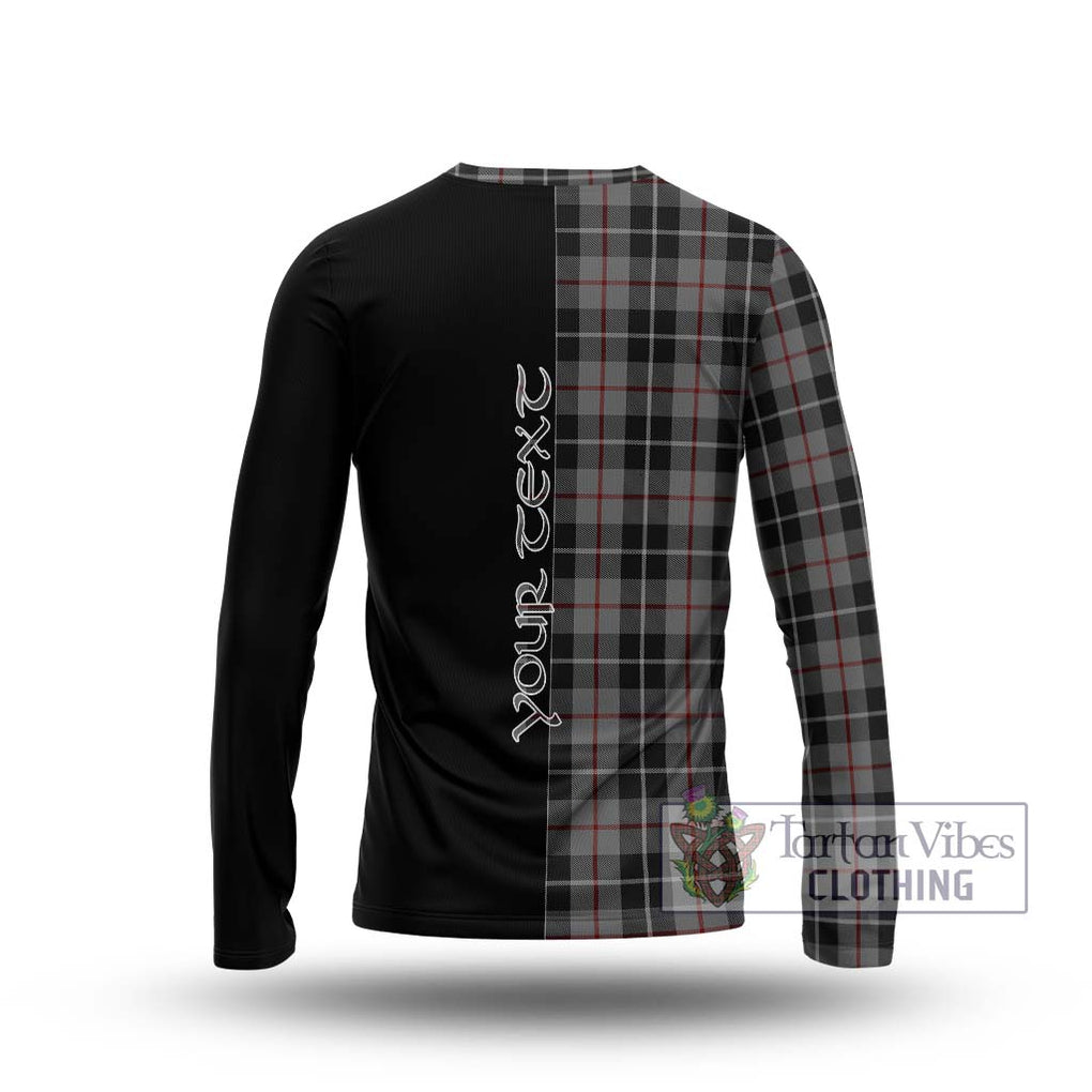 Thomson Grey Tartan Long Sleeve T-Shirt with Family Crest and Half Of Me Style - Tartanvibesclothing Shop