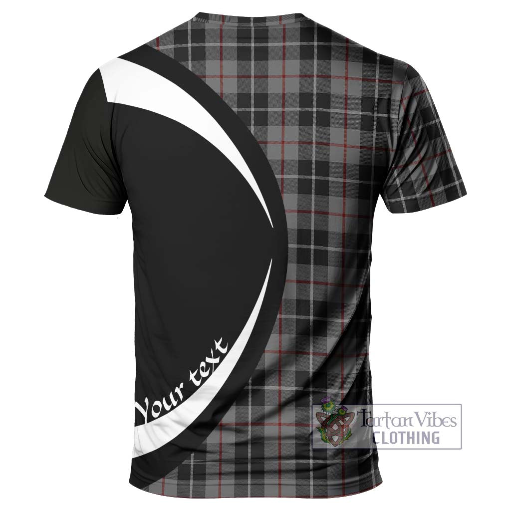 Tartan Vibes Clothing Thomson Grey Tartan T-Shirt with Family Crest Circle Style