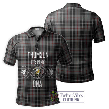 Thomson Grey Tartan Polo Shirt with Family Crest DNA In Me Style