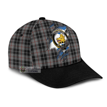 Thomson Grey Tartan Classic Cap with Family Crest In Me Style