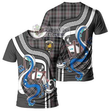 Thomson Grey Tartan T-Shirt with Epic Bagpipe Style