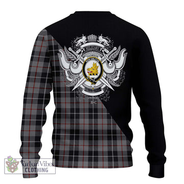 Thomson Grey Tartan Ugly Sweater with Family Crest and Military Logo Style