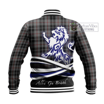 Thomson Grey Tartan Baseball Jacket with Alba Gu Brath Regal Lion Emblem