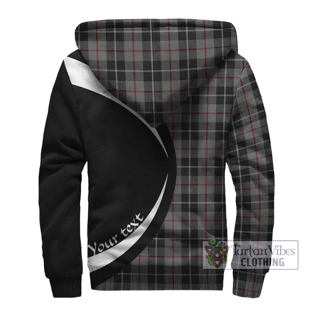 Thomson Grey Tartan Sherpa Hoodie with Family Crest Circle Style - Tartan Vibes Clothing