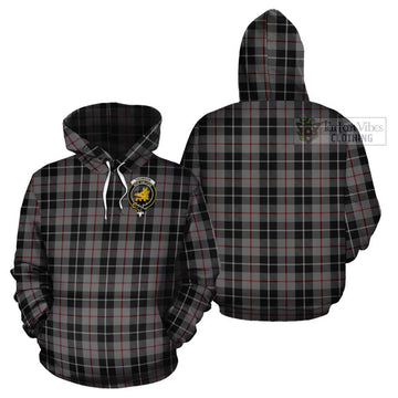 Thomson Grey Tartan Cotton Hoodie with Family Crest