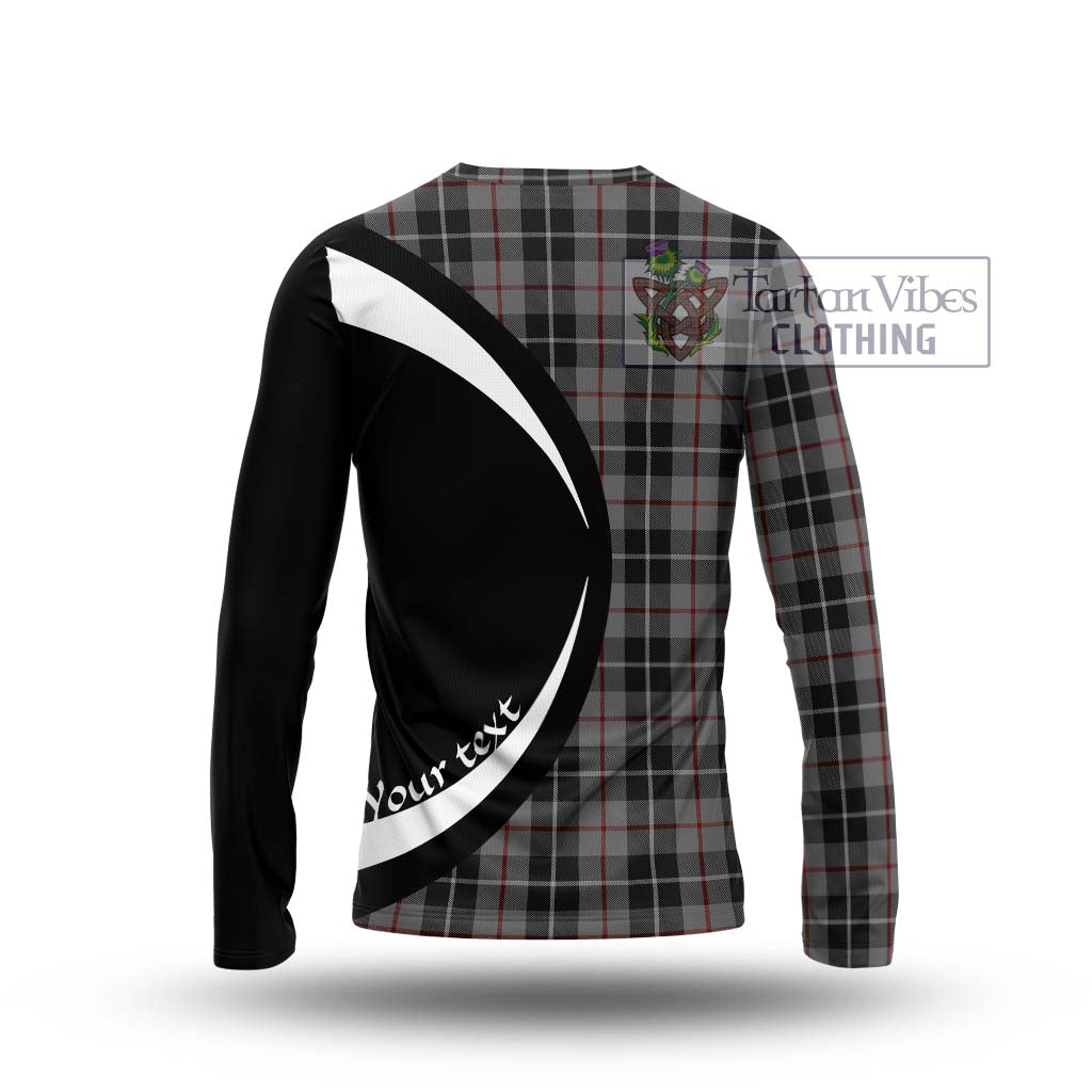 Thomson Grey Tartan Long Sleeve T-Shirt with Family Crest Circle Style - Tartan Vibes Clothing