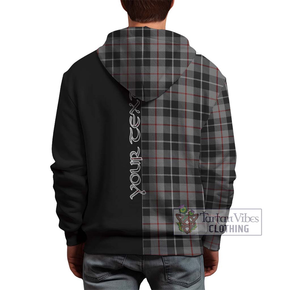 Thomson Grey Tartan Hoodie with Family Crest and Half Of Me Style - Tartanvibesclothing Shop