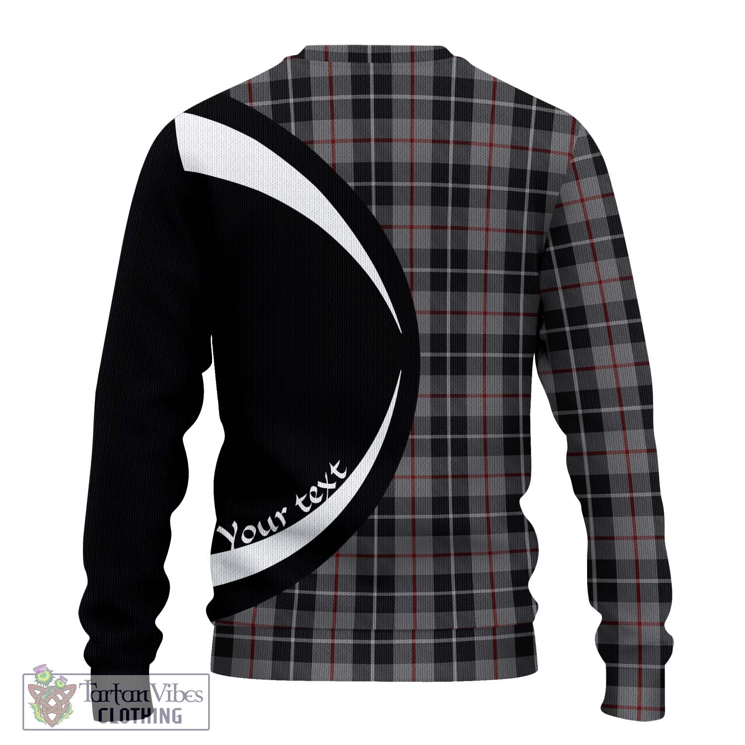 Thomson Grey Tartan Knitted Sweater with Family Crest Circle Style - Tartan Vibes Clothing