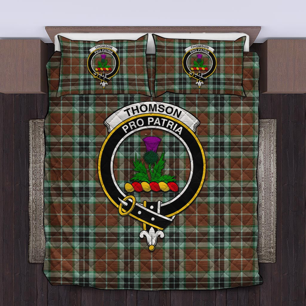 Thomson Hunting Modern Tartan Quilt Bed Set with Family Crest Twin - Tartan Vibes Clothing