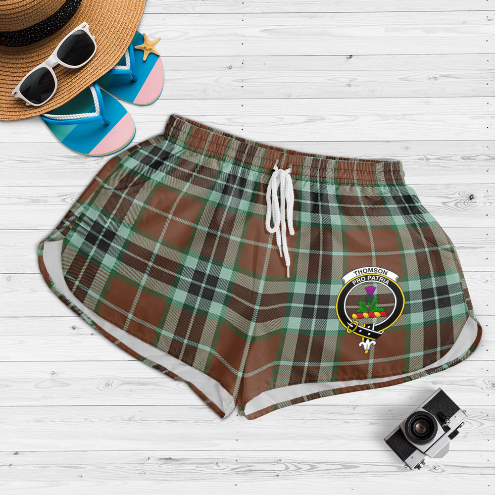 thomson-hunting-modern-tartan-womens-shorts-with-family-crest