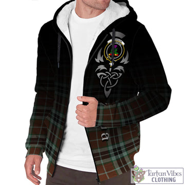 Thomson Hunting Modern Tartan Sherpa Hoodie Featuring Alba Gu Brath Family Crest Celtic Inspired