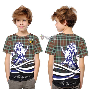 Thomson Hunting Modern Tartan Kid T-Shirt with Alba Gu Brath Regal Lion Emblem