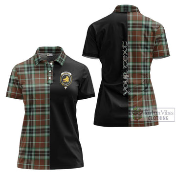 Thomson Hunting Modern Tartan Women's Polo Shirt with Family Crest and Half Of Me Style