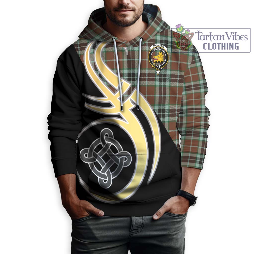 Thomson Hunting Modern Tartan Hoodie with Family Crest and Celtic Symbol Style Zip Hoodie - Tartan Vibes Clothing