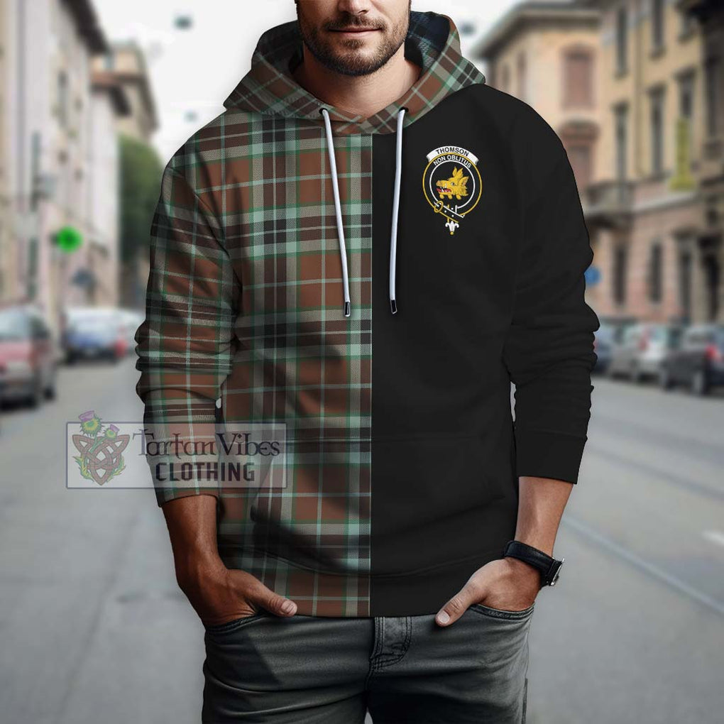 Thomson Hunting Modern Tartan Hoodie with Family Crest and Half Of Me Style Zip Hoodie - Tartanvibesclothing Shop