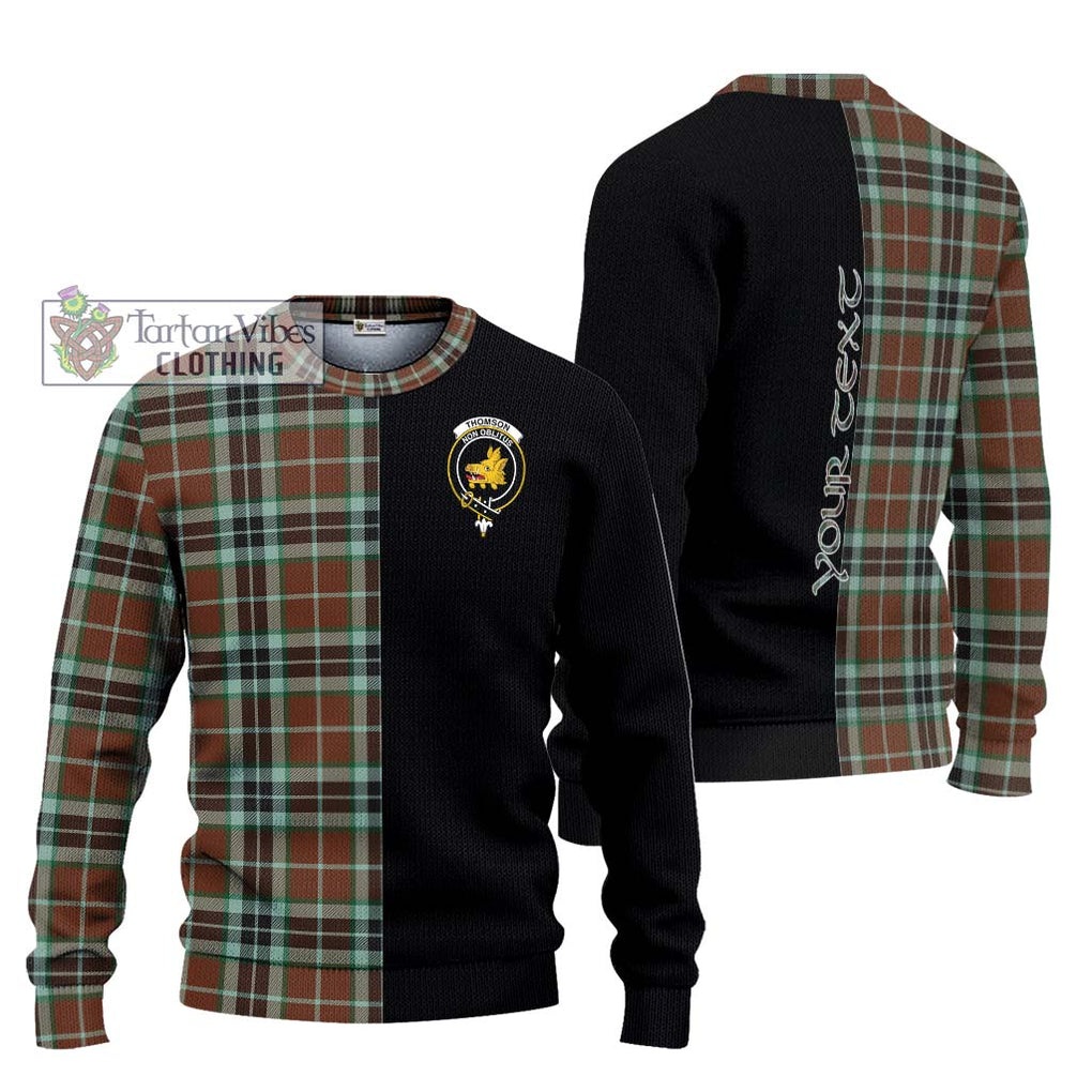 Thomson Hunting Modern Tartan Knitted Sweater with Family Crest and Half Of Me Style Unisex - Tartanvibesclothing Shop