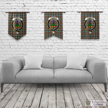 Thomson Hunting Modern Tartan Gonfalon, Tartan Banner with Family Crest