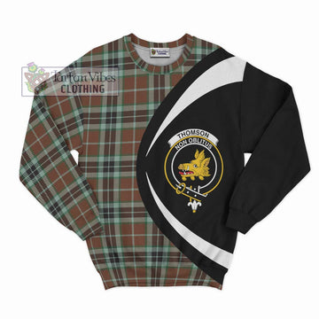 Thomson Hunting Modern Tartan Sweatshirt with Family Crest Circle Style