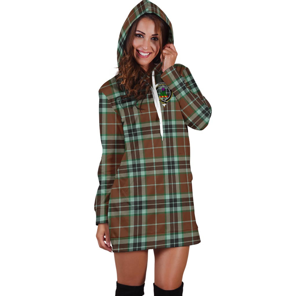 Thomson Hunting Modern Tartan Hoodie Dress with Family Crest - Tartan Vibes Clothing