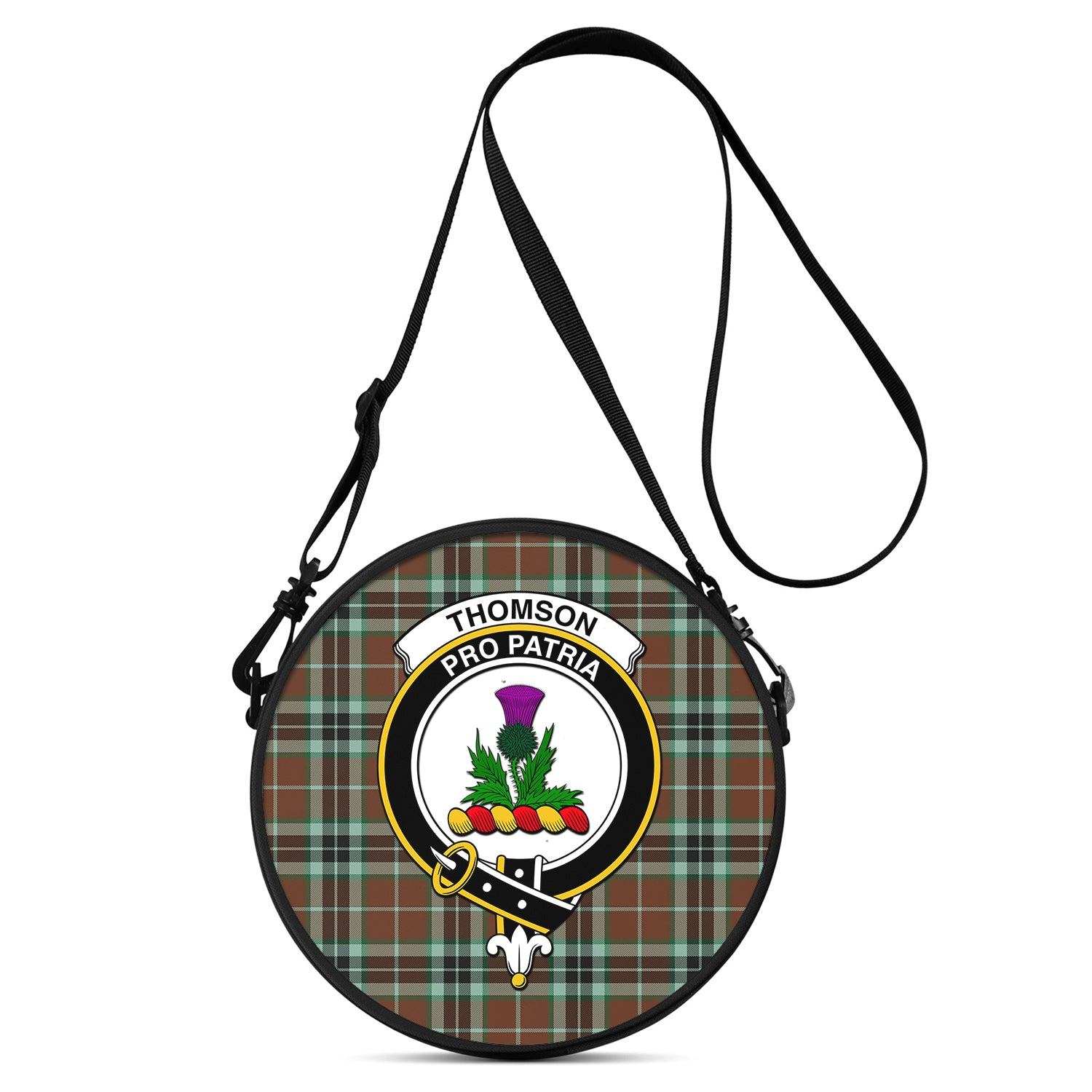 thomson-hunting-modern-tartan-round-satchel-bags-with-family-crest