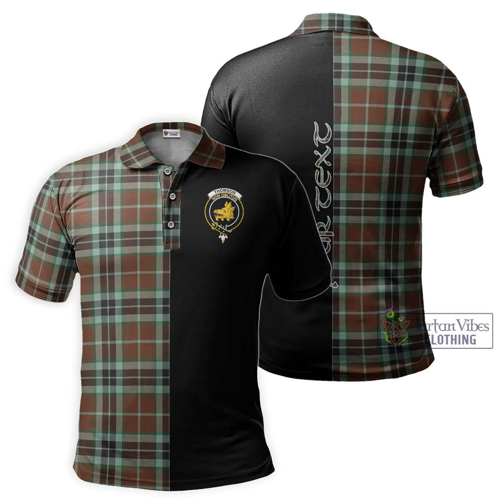 Thomson Hunting Modern Tartan Polo Shirt with Family Crest and Half Of Me Style Kid - Tartanvibesclothing Shop