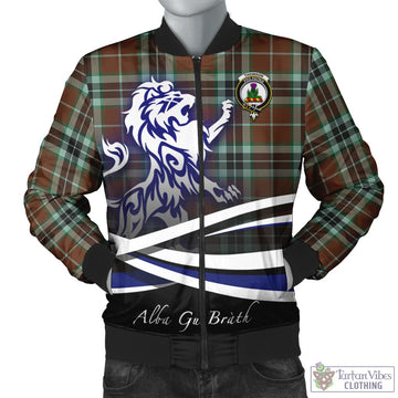 Thomson Hunting Modern Tartan Bomber Jacket with Alba Gu Brath Regal Lion Emblem