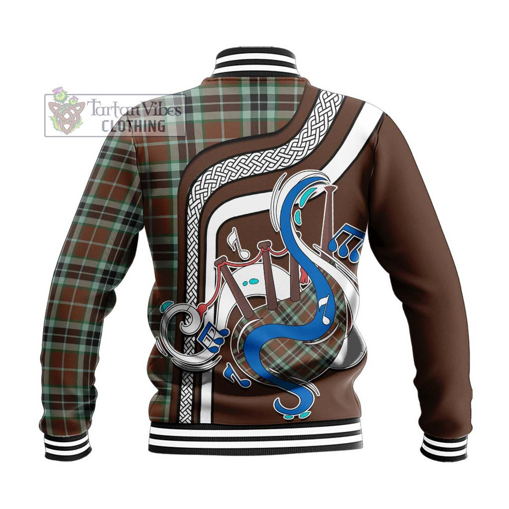 Tartan Vibes Clothing Thomson Hunting Modern Tartan Baseball Jacket with Epic Bagpipe Style