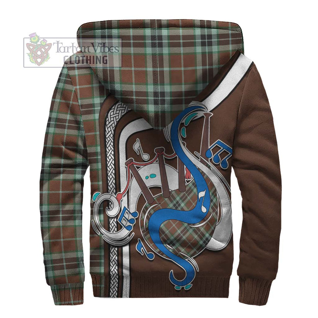 Thomson Hunting Modern Tartan Sherpa Hoodie with Epic Bagpipe Style - Tartanvibesclothing Shop