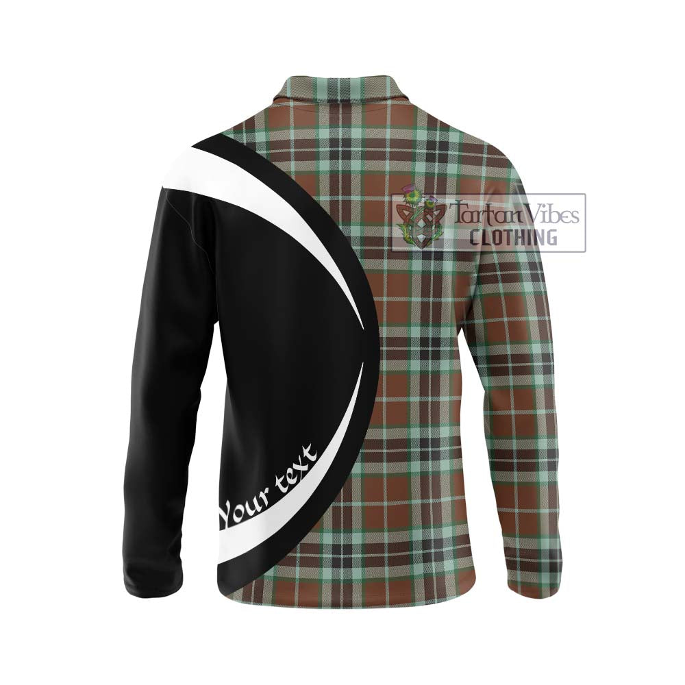 Thomson Hunting Modern Tartan Long Sleeve Polo Shirt with Family Crest Circle Style - Tartan Vibes Clothing