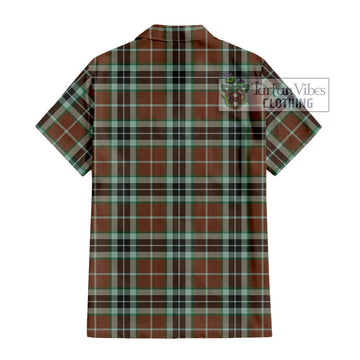 Thomson Hunting Modern Tartan Short Sleeve Button Shirt with Family Crest DNA In Me Style